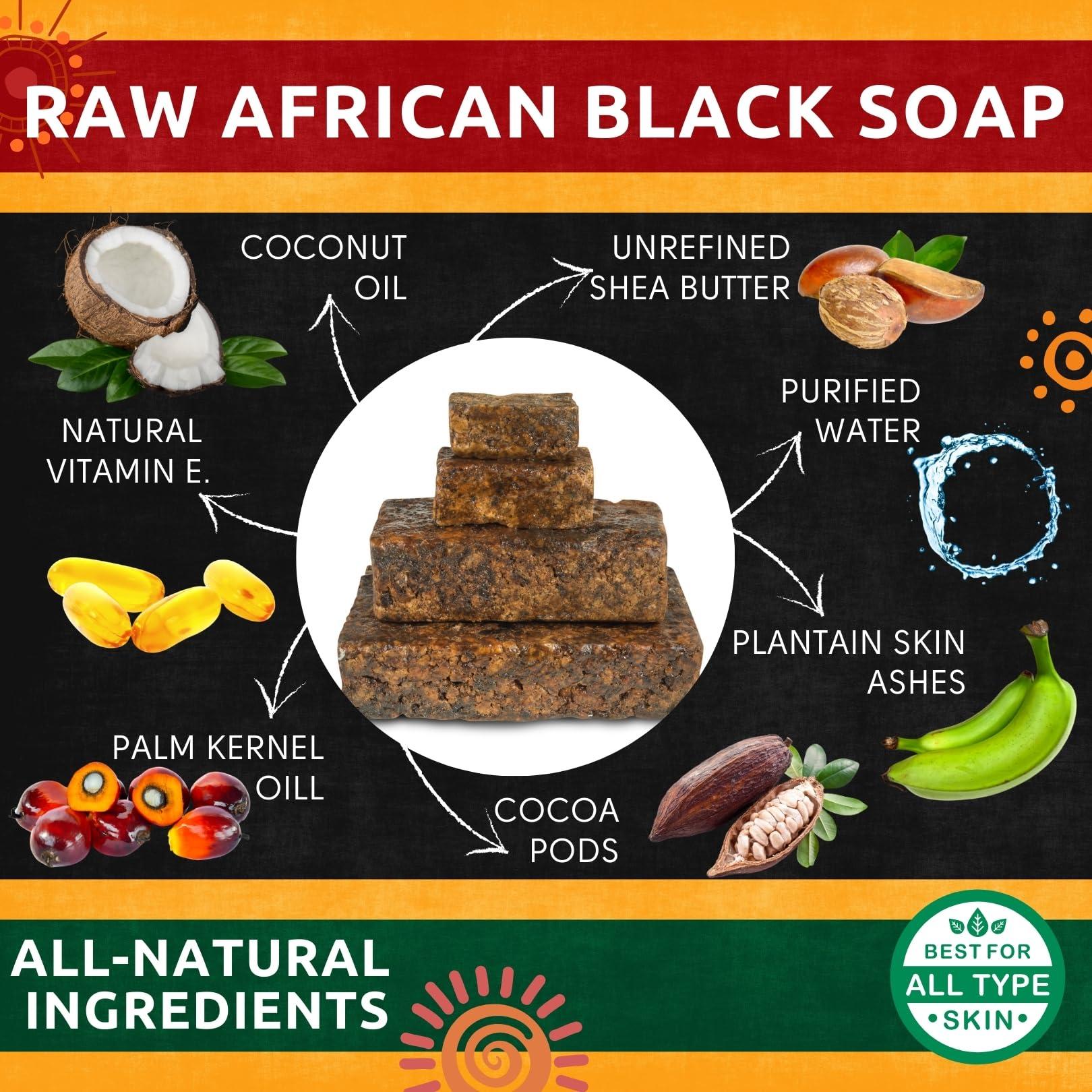 Aroma Depot Aroma Depot Raw African Black Soap Bars From Ghana (3 lbs.)