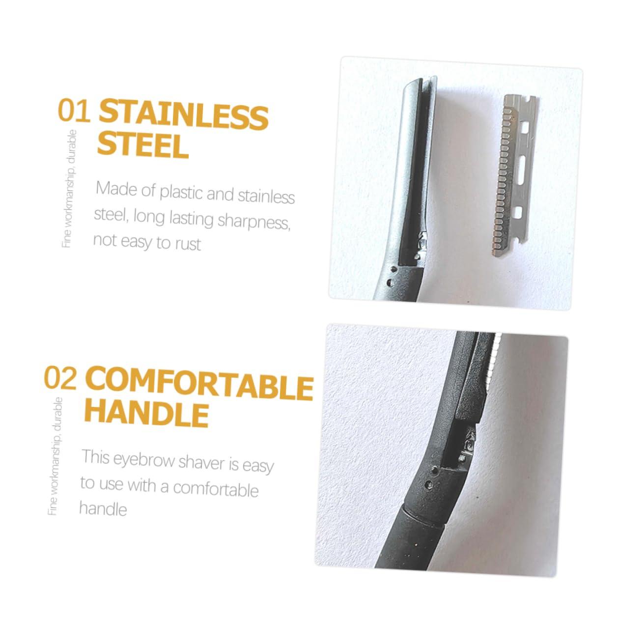 MUSISALY MUSISALY Men's Eyebrow Trimmer Lightweight with 6 Replacement Blades Black for Travel Home Use