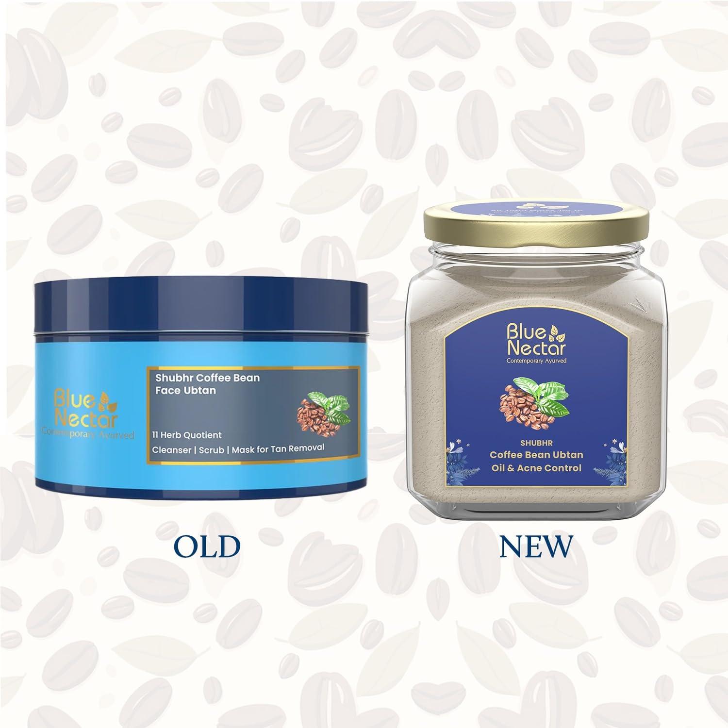 Blue Nectar Blue Nectar Coffee Bean Natural Cleanser, 3-in-1 Cleanser, Face Scrub & Face Pack for Skin Repairing & De tan Removal, 100% Natural with Multani Mitti Powder (3.52 Oz11 Herbs)