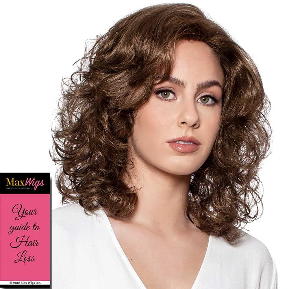 Wig Pro Wig Pro Poppy 3/4 Cap Wig Color 33GR 14\" Overall Length with Jaw Comb on Top Synthetic Curls Volume Hairpiece Fall Bundle MaxWigs Hairloss Booklet