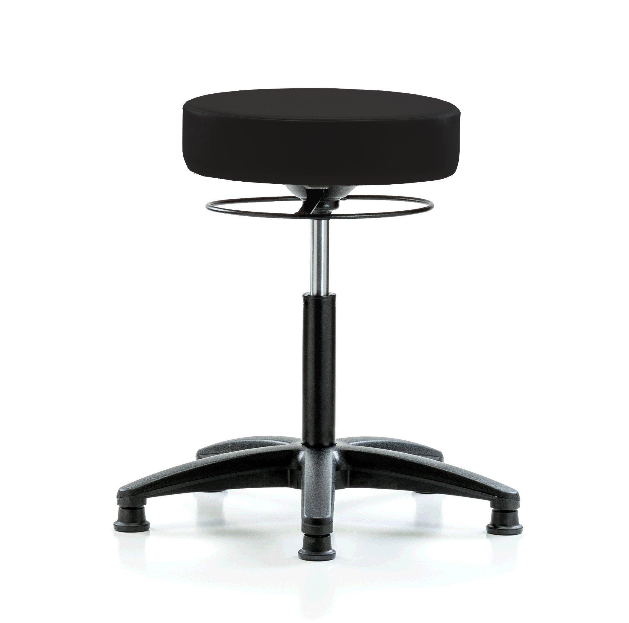 Perch Chairs & Stools Perch Stella Stationary Height Adjustable Salon & Spa Stool | Workbench Height 21-28.5 Inches | 300-Pound Weight Capacity | 12 Year Warranty (Black Vinyl)