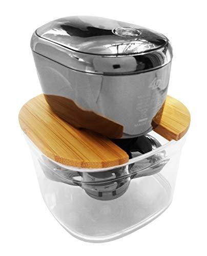 FitSan FitSand Bamboo Shaver Rinse Stand Compatible with Skull Shaver Pitbull Platinum PRO Electric Razor, Electric Pitbull, Palm, Butterfly Kiss, Butterfly Pro and Bald Eagle Shavers