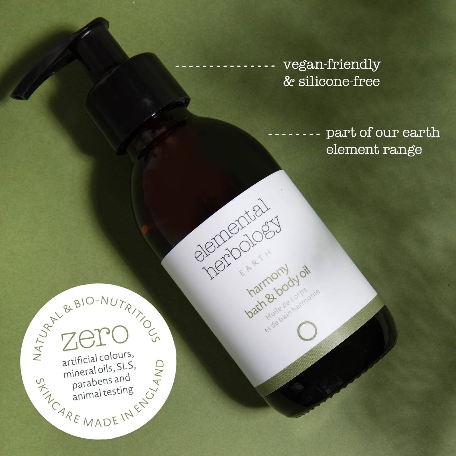 Elemental Herbology Elemental Herbology Harmony Bath & Body Oil, 5.0 Fl Oz- Bath Oil for Skin Nourishment - Mandarin, Lime, Cedarwood Essential Oils Blend for a Relaxing Bath - Cruelty Free