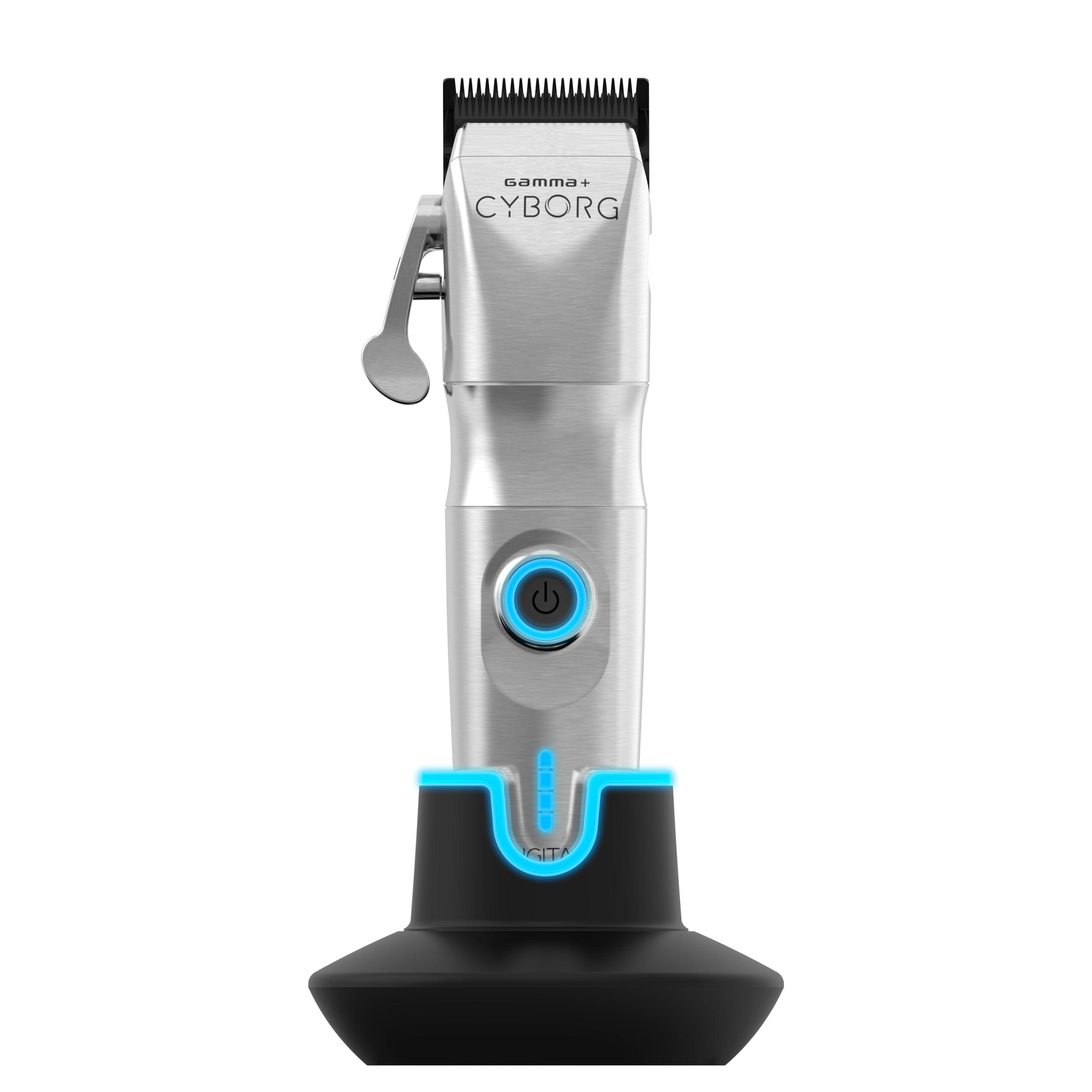 GAMMA+ GAMMA+ Cyborg Professional Metal Hair Clipper and Trimmer Bundle Deal with Digital Brushless Motor