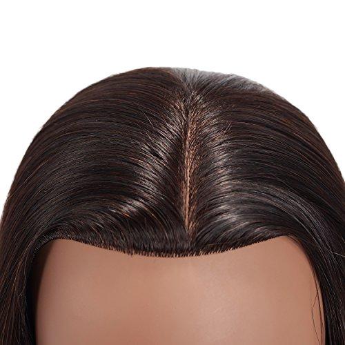 training head 24"-26" 100% Human hair Mannequin head Training Head Cosmetology Manikin Head Doll Head with free Clamp (Black Hair)