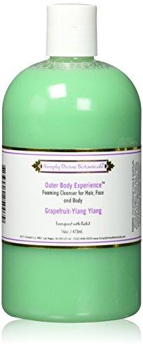 Simply Divine Botanicals Simply Divine Botanicals Outer Body Experience Natural Foaming Cleanser for Body, Face and Hair, 16 oz (Grapefruit Ylang-Ylang)