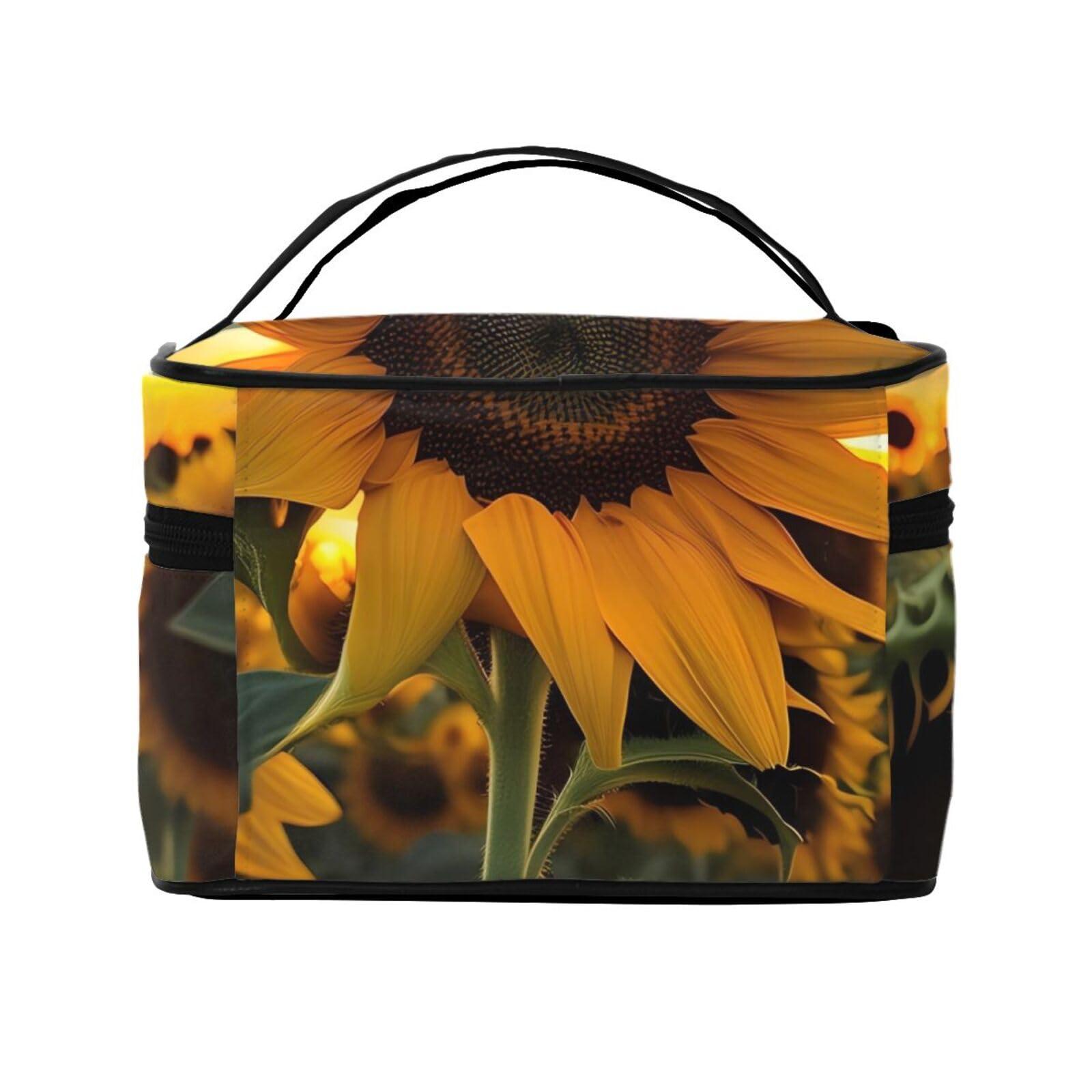 LaMaMe LaMaMe Farm Sunflower Travel Cosmetic Bag Travel Toiletry Bag Cosmetic Bag For Men And Women, Suitable For Cosmetic Toiletries