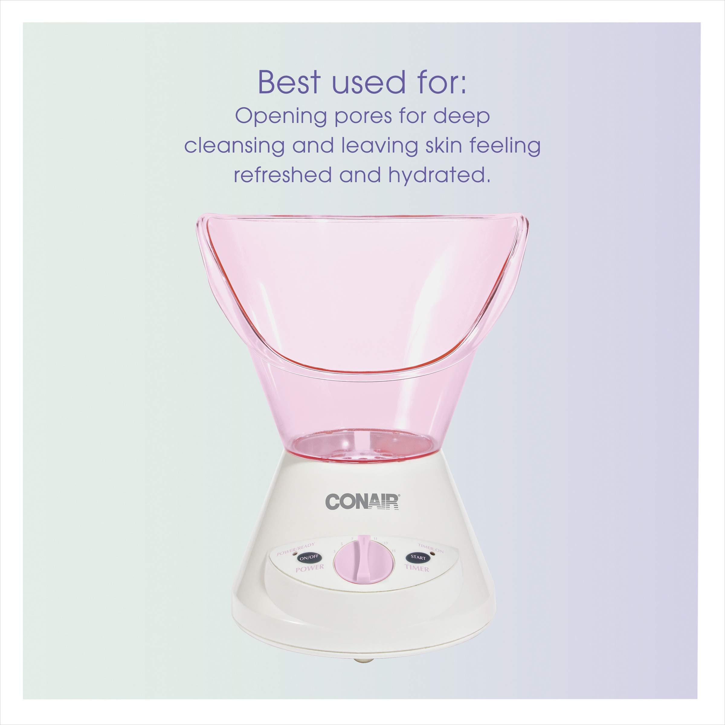 Conair True Glow by Conair Gentle Mist Moisturizing Facial Steamer with Cleansing Brush