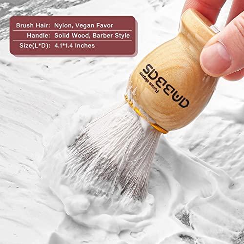 Anbbas Anbbas Shaving Brush Synthetic Badger and 100g Shaving Soap with Bowl Stainless Steel,Black Acrylic Shaving Stand Holer for Man Wet Shave Kit