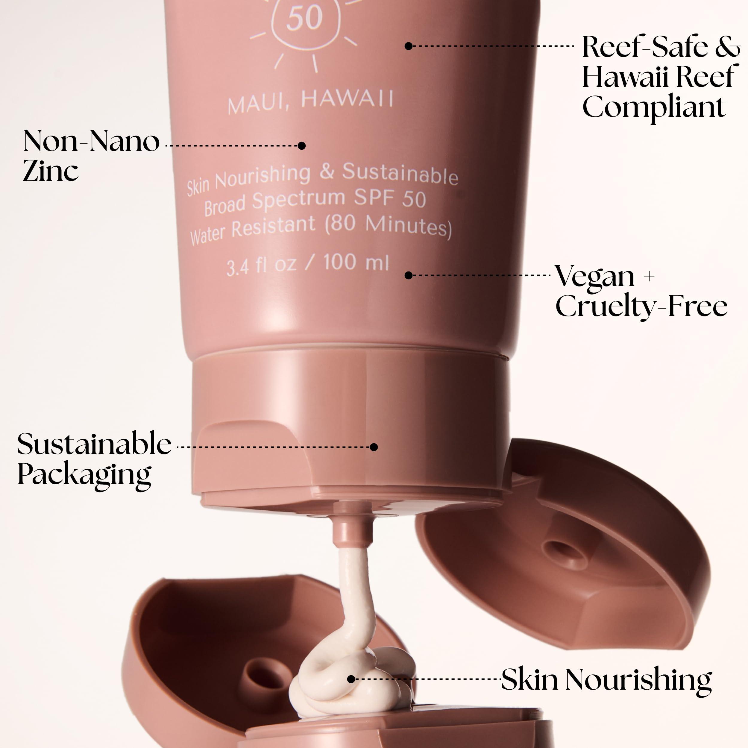 Project Reef Project Reef SPF 50 Mineral Sunscreen - Reef Friendly, Ocean Safe, Vegan Sunscreen Lotion for All Ages, No White Residue, Water-Resistant, 3.4 fl oz