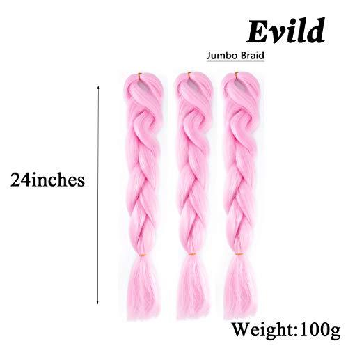 EVILD Evild Crochet Jumbo Braiding Synthetic Box Twist Braids Hair Extensions Kanekalon Twist Braiding Hair for Women and Girls(Pack of 3) (A16)
