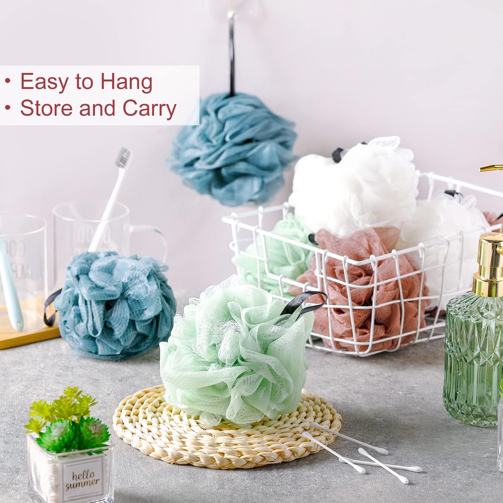 Shellwei Shellwei 48 Pack Bath Sponge Shower Loofahs Bulk Pack 50g Soft Net Body Scrubber Shower Pouf Sponge Ball Body Exfoliating Bath Scrunchies for Men and Women