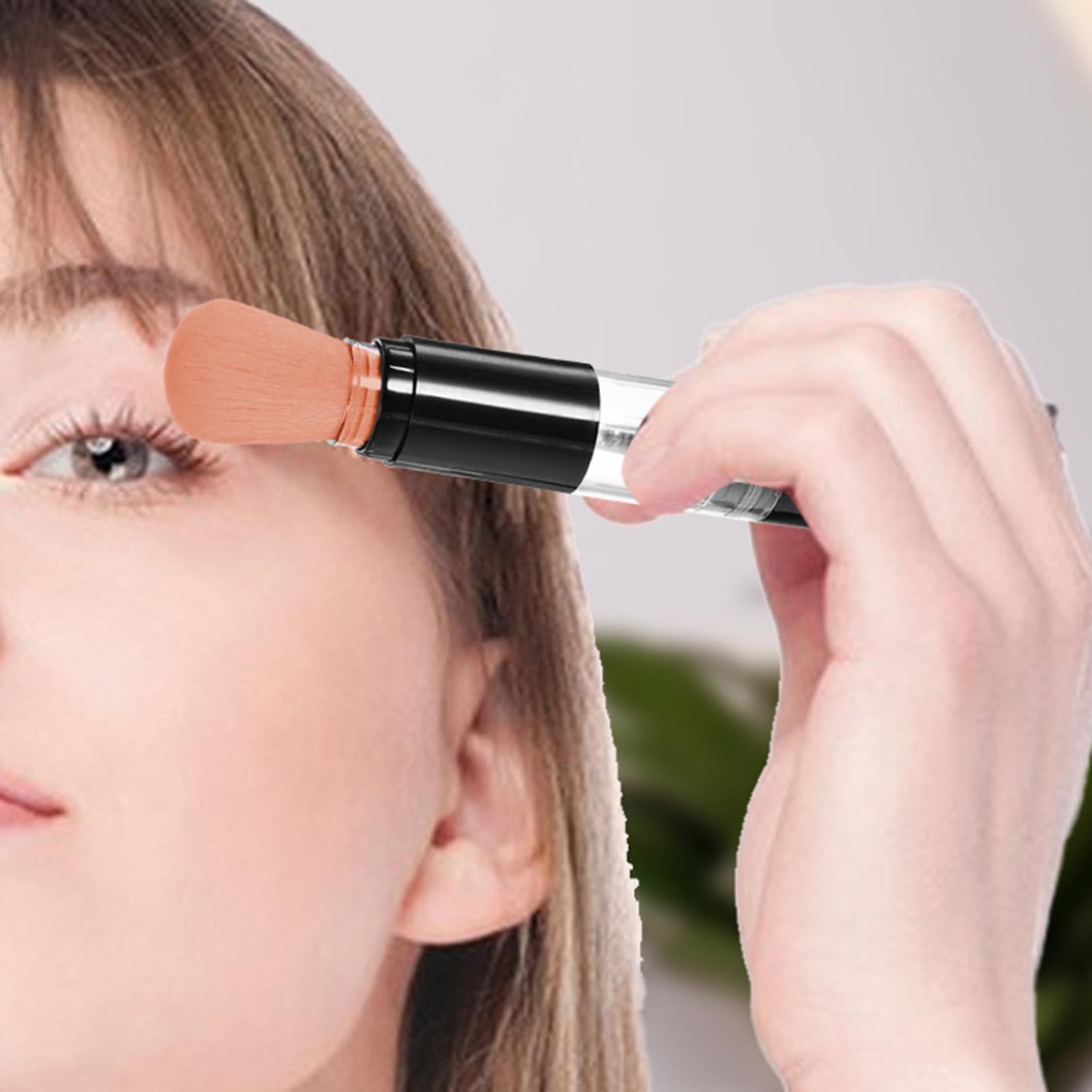 Generic Refillable Powder Brush, Refillable Powder Brush for Loose Powder, Soft Bristles Retractable Makeup Powder Brush, Portable Travel Powder Brush for Makeup Beginners Beauty Lovers