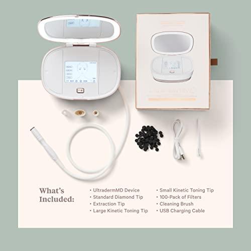 Trophy Skin Trophy Skin UltradermMD - 3 in 1 Home Spa Microdermabrasion - Deep Skin Exfoliator Machine with Real Diamond and Pore Extractor Tips - Rejuvenate Face Skin and Even Out Skin Tone - Blush