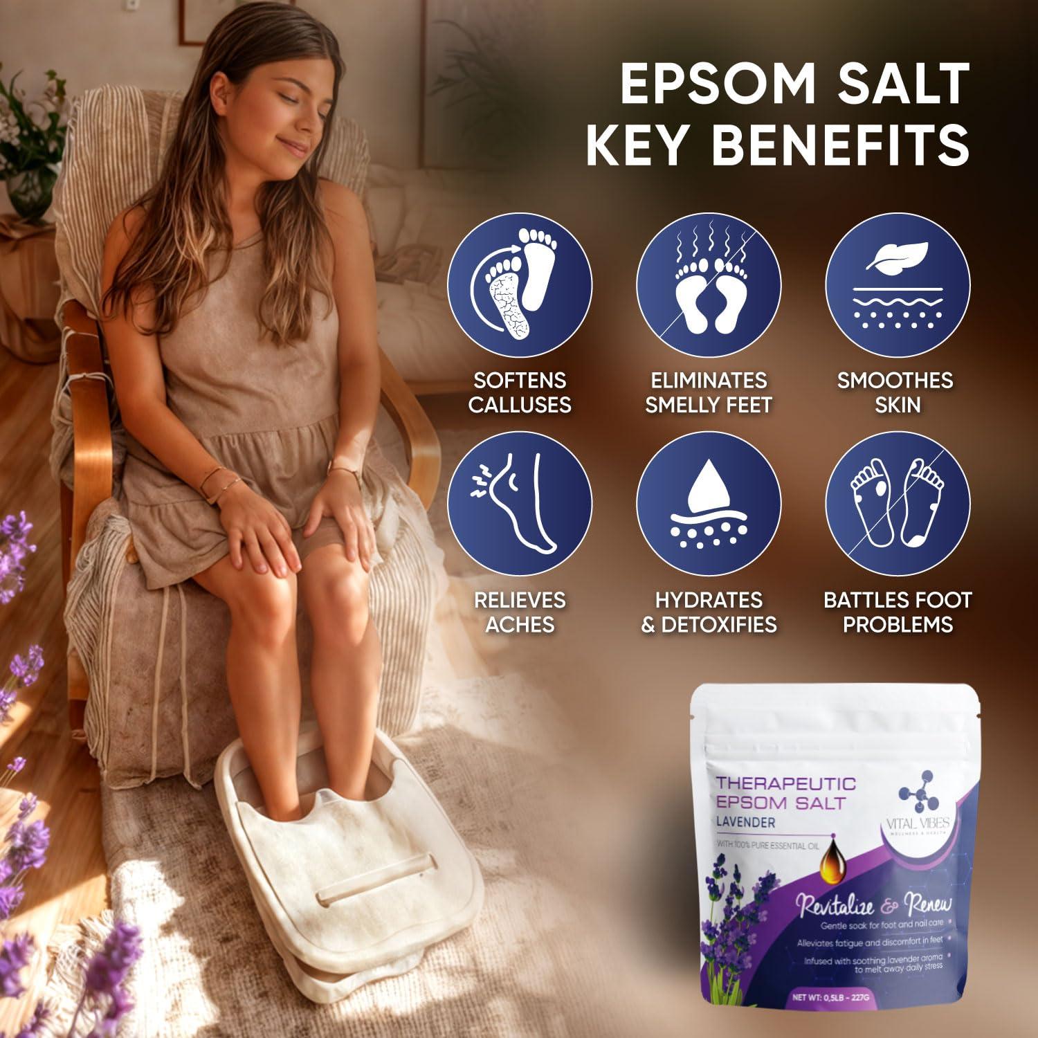 Vital Vibes Vital Vibes Ultimate Ionic Foot Bath Detox Machine - Foot Detox Machine for Spa Bath with Touch Display - Epsom Salt & Towel - Collapsible Soaking tub -Powerful Array- Ion Wristband-Tub Liners