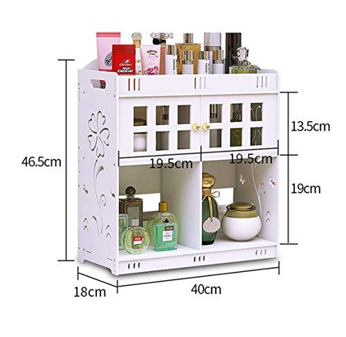 B O B O DIY PVC Wood Plastic Board Makeup Storage Display Box Jewelry Cosmetics Storage Organizer(White B)