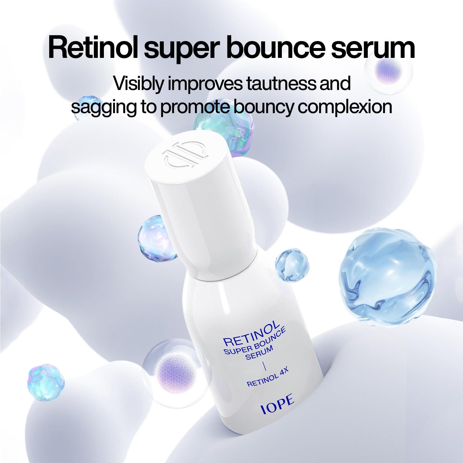 IOPE IOPE Retinol Super Bounce Serum - Korean Retinol Eye Cream, Intensive Reactivating Korean Retinoid, Anti-Aging, Reduction in Fine Wrinkles, Beginner Friendly, 1.01 Fl Oz.