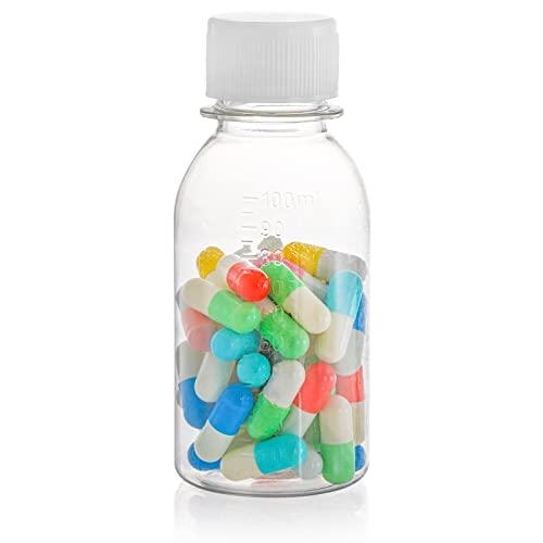 WUWEOT WUWEOT 40 Pack Plastic Travel Bottles, 3.4Oz Empty Refillable Containers, Hard Plastic PET Clear Storage Bottle with Screw Cover Cap for Shampoo, Lotions, Cream and more