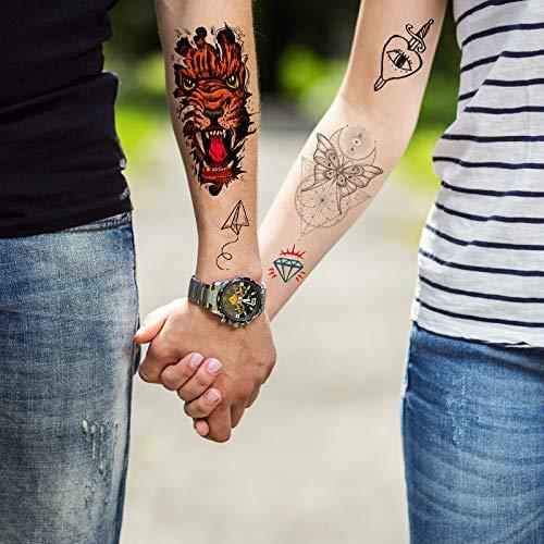 Fanoshon Fanoshon Large Flower Unicorn Tattoos Temporary for Kids Adults, 12 Sheets Cute Children 3D Planet Astronaut Universe Space Fake Body Stickers, Waterproof Halloween Christmas Party Favor Supplies