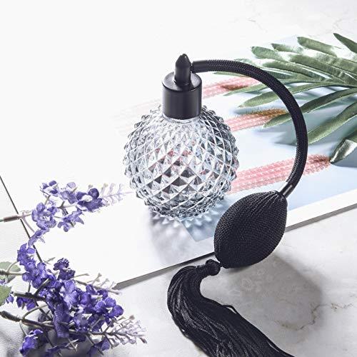 Beautyflier Beautyflier 3.4 Oz Vintage Style Clear Glass Empty Refillable Perfume Bottle with Long Tassel (Black)