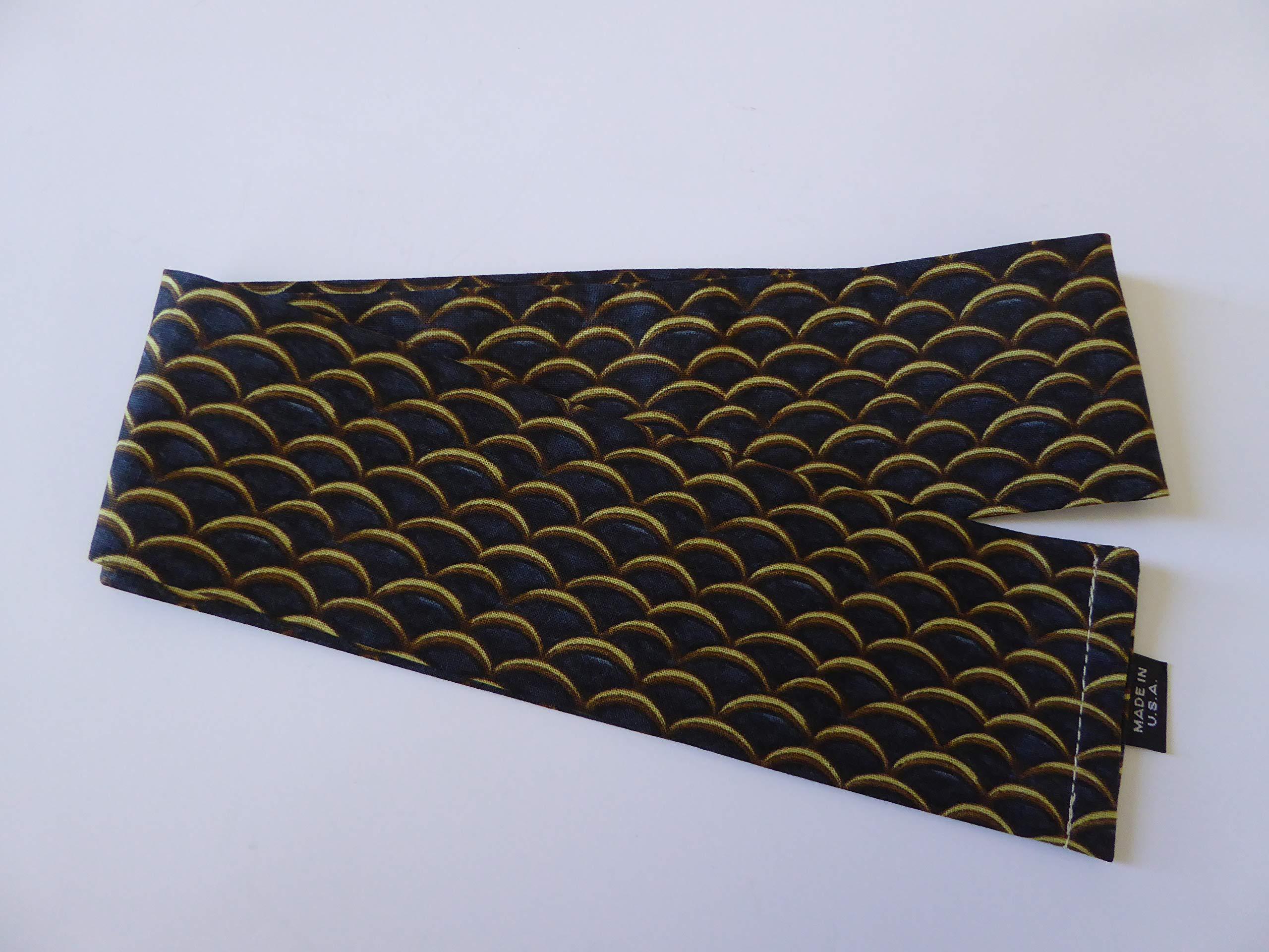 YokohamaUSA YokohamaUSA Japanese Hachimaki Headband 37" L NAMI Wave Sushi Chief, Sports/Navy Blue