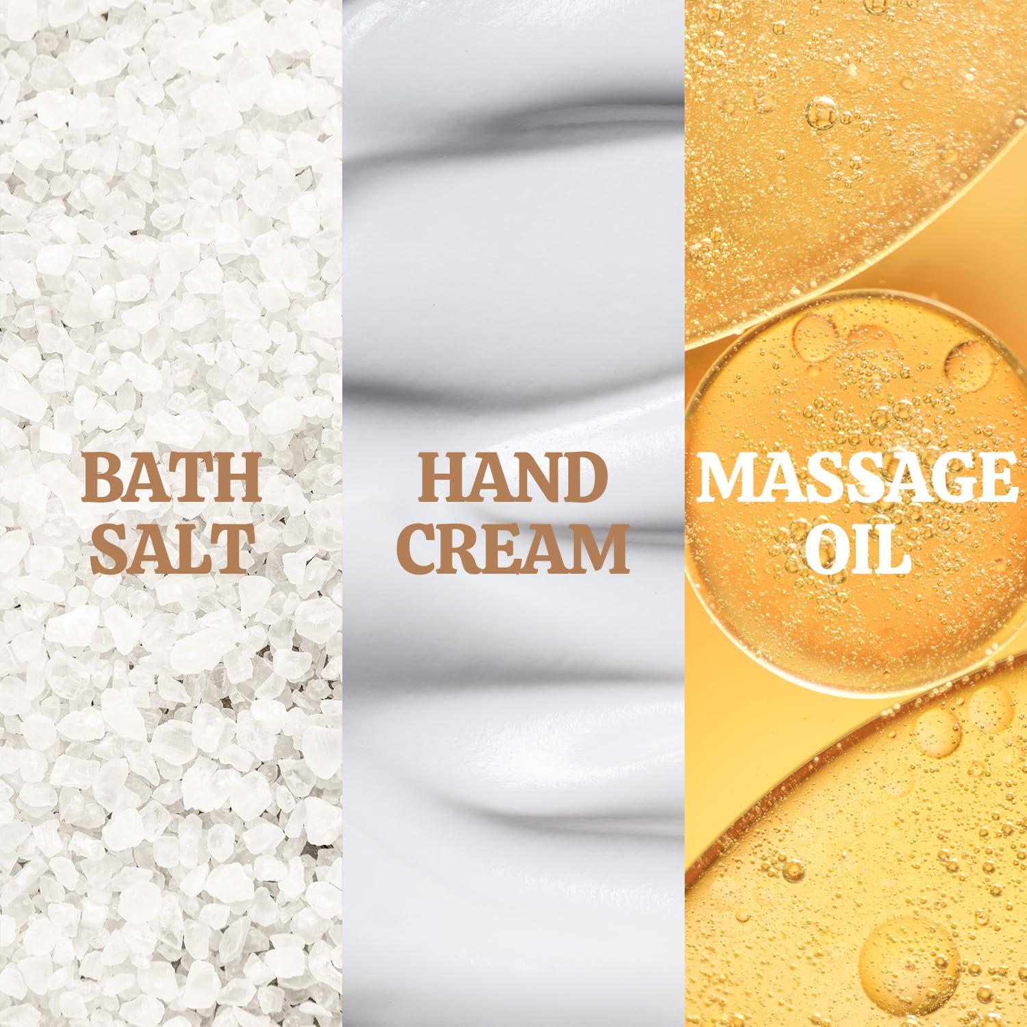 # BFFLOVE Gifts for Women BFFLOVE Gift Set for Women 5pcs Cherry Blossom Spa Set, Birthday Gifts for Women with Massage Oil, Scented Candle, Bath Salts, Hand Cream, Christmas gifts