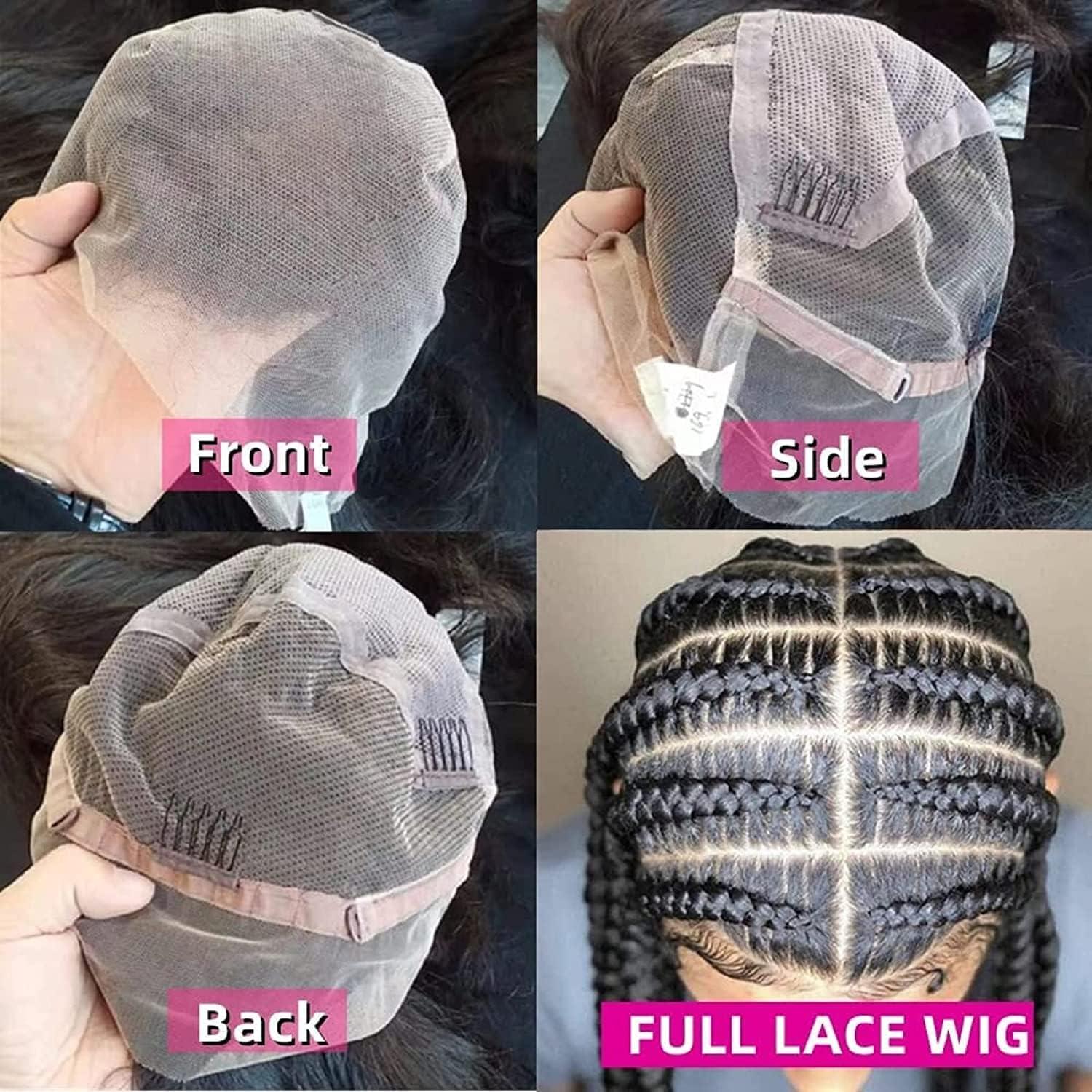 Peenoll Peenoll Full Lace Human Hair Wigs Straight HD Transparent Whole Lace Wig Pre Plucked With Baby Hair Bleached Knots Brazilian Virgin Human Hair Natural Black (12 Inch, Straight Full Lace Wig)