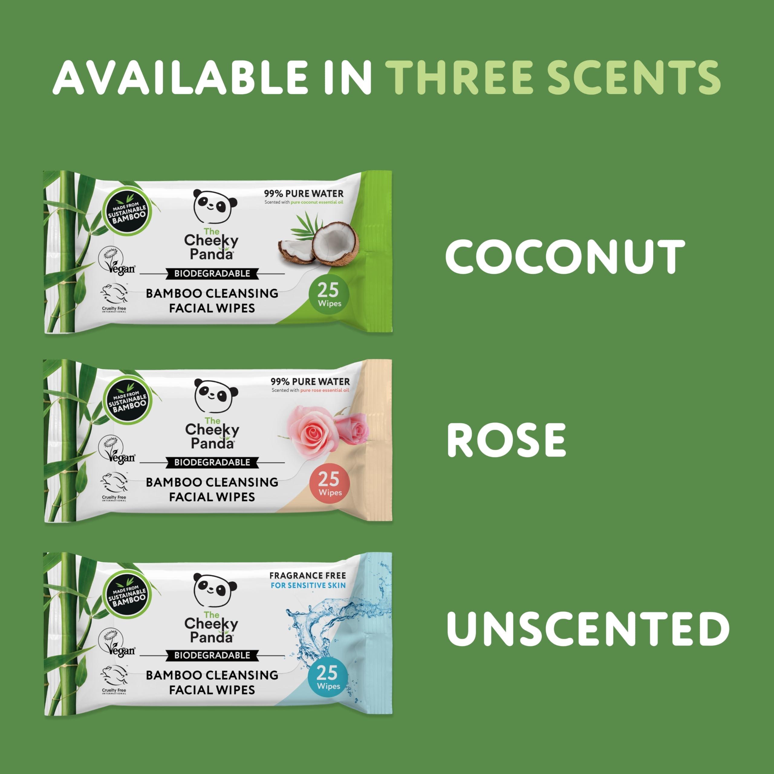 The Cheeky Panda The Cheeky Panda Bamboo Face Cleanser Makeup Remover Wipes | 6 Packs of 25 Face Wipes | 99% Purified Water Wipes | Plant Based & Vegan Wet Wipes | Sustainable Alternative