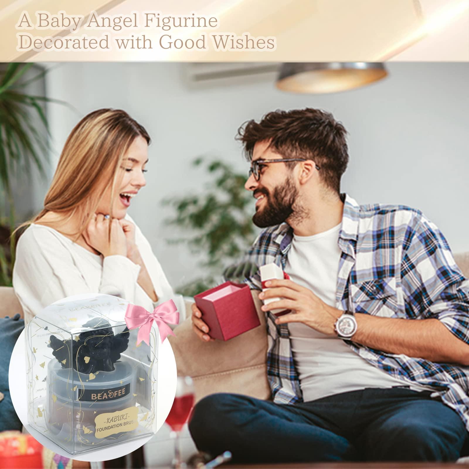 BEASOFEE Foundation Makeup Brush Flat Top Kabuki Foundation Face Makeup Brushes,Professional Body Foundation Brush for Blending Liquid,Cream or Mineral Powder Large Body Makeup Face Brush 02Black