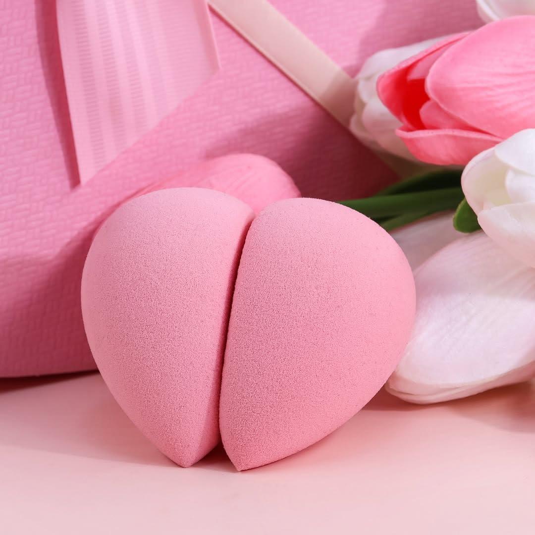 BEAKEY BEAKEY Flat Duo Patented Makeup Sponge Set of 2, Latex Free Pink Beauty Sponge for Foundation and Powder Application, Soft Blending Sponge, Large Flat Design, Beauty Gift for Makeup Lovers