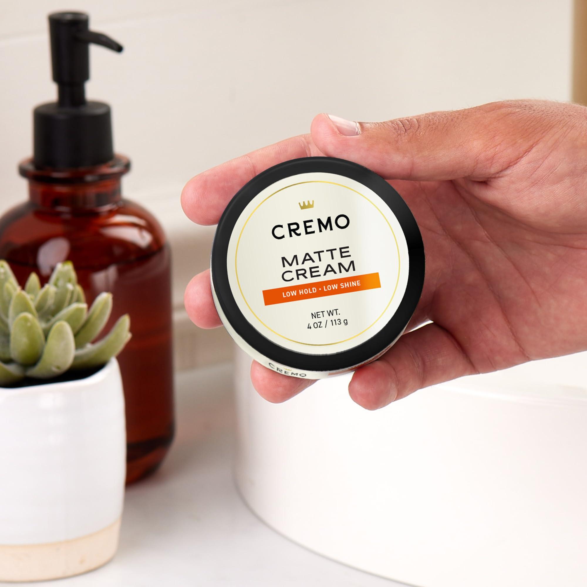 Cremo Cremo Hair Styling Matte Cream, Premium Barber Grade, Light Hold, Low Shine, Hair Cream and Hair Products For Men, 4 Oz