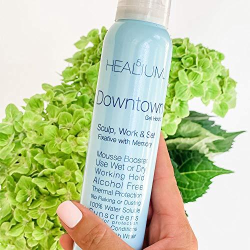 Healium Hair Downtown Gel by Healium Hair 4.67 oz - Color Lock Sunscreen Shield Humidity Control Silk Shine Enhancing Technology – Flexible Hold Product for Men, Women, Curly, Frizzy, Fine, Thin Textures