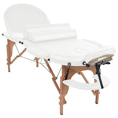 vidaXL VidaXL Table de massage pliable 10cm d\'paisseur et 2 traversins Blanc