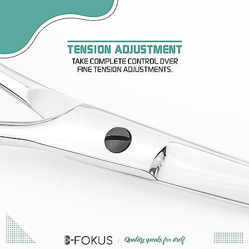 B-FOKUS Professional Hair Cutting Scissors, Made of German Stainless Steel Hair Scissors, 6 inches Hair shears with Case, Barber Accessories Scissor Useful for Salon and Home (Silver Shine)