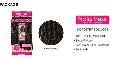 Janet Collection Janet Collection Crochet Braids Nala Tress 3X POETRY BOB LOCS 10" 12" 14" (BUTTERFLY LOCS SERIES) (4)