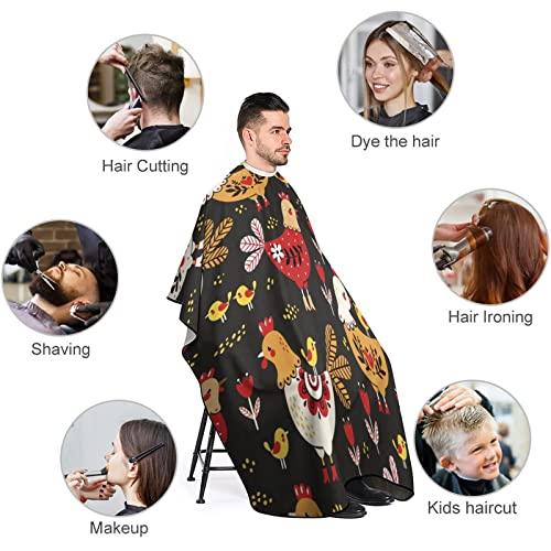 HWRQIWL Cute Chicken Large Barber Apron Hair Cutting Cape Anti-Static Professional Hairdressing Salon Apron Unisex