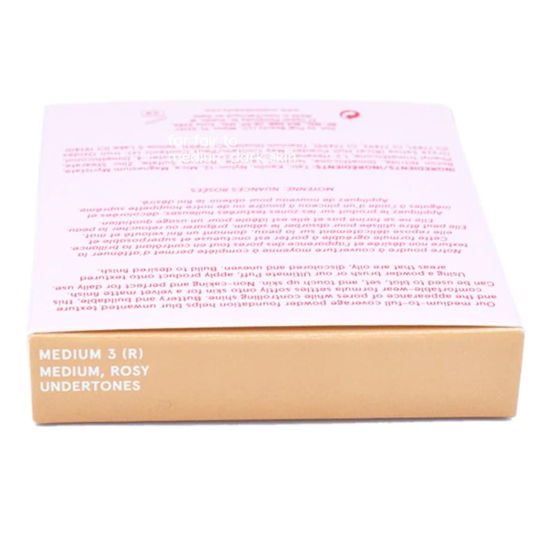 One size One size One Size Patrick Starrr Turn Up The Base Powder Foundation - Medium 3 (R) - Medium, Rosy Undertones - Face Pressed Powder Makeup Foundation Medium-to-Full Coverage, Soft Matte Finish