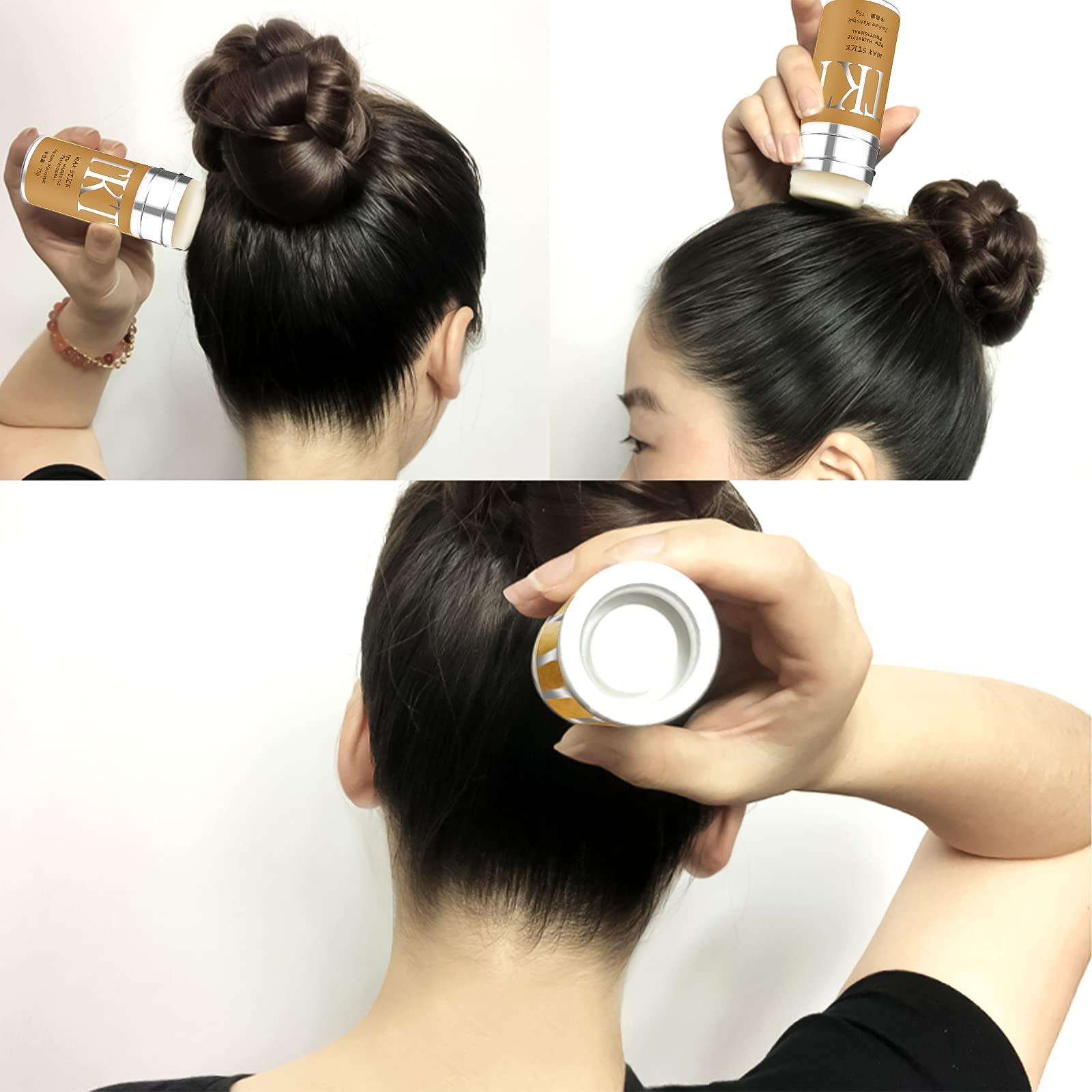 VOLLUCK VOLLUCK Light Pink Temporary Hair Dye Wax + Hair Wax Stick for Wigs + 4 PCS Edge Brushes Hair Styling Comb Set