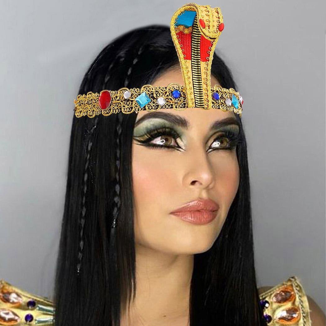 CAKURE CAKURE Egyptian Cleopatra Headband Snke Headpiece Egyptian Costume Headdress Cosplay Halloween Hair Accessories for Women and Girls