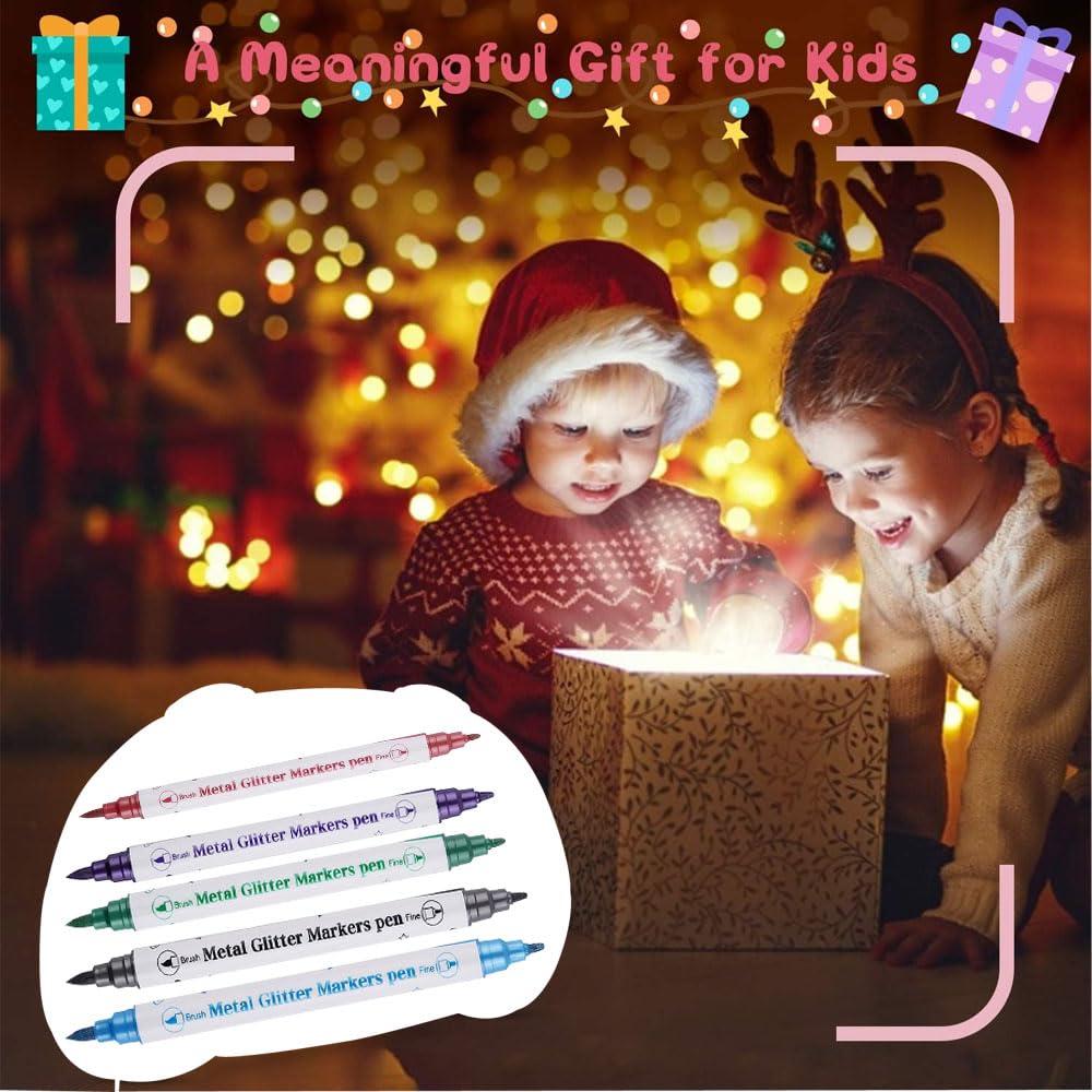 Betytattoo Betytattoo Temporary Tattoo Markers for Skin - Dual-End Tattoo Pens for Body & Face Art with 138 Tattoo Stencil Papers, 10 Pens Make Bold and Fine Lines, Cosmetic Quality(BETY2)