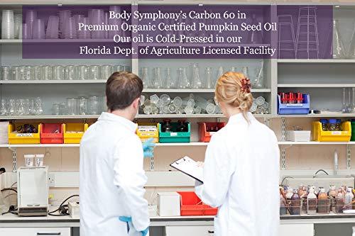 MyBodySymphony.com C60 Oil | 500 ml 99.9+% Pure Vacuum Oven Dried C60 |400mg Research Grade Carbon 60 in Organic Pumpkin Seed Oil | Made in Small Batch | Shipped in Amber Bottle for Freshness by Body Symphony