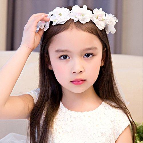Aimeely Aimeely Lovely Gilrs Children Chiffon Flower Headband Wedding Veil With Comb White