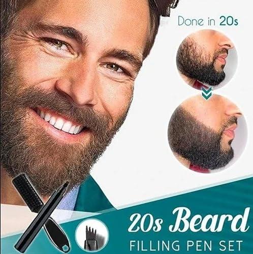 QINMAO 4 Points Multi-Used Pen,4 Points Multi-Used Waterproof Beard Filling Pen Kit,Magic Microblading Eyebrow Pencil,Waterproof 4 Tipped Precise Brow Pen (Black)