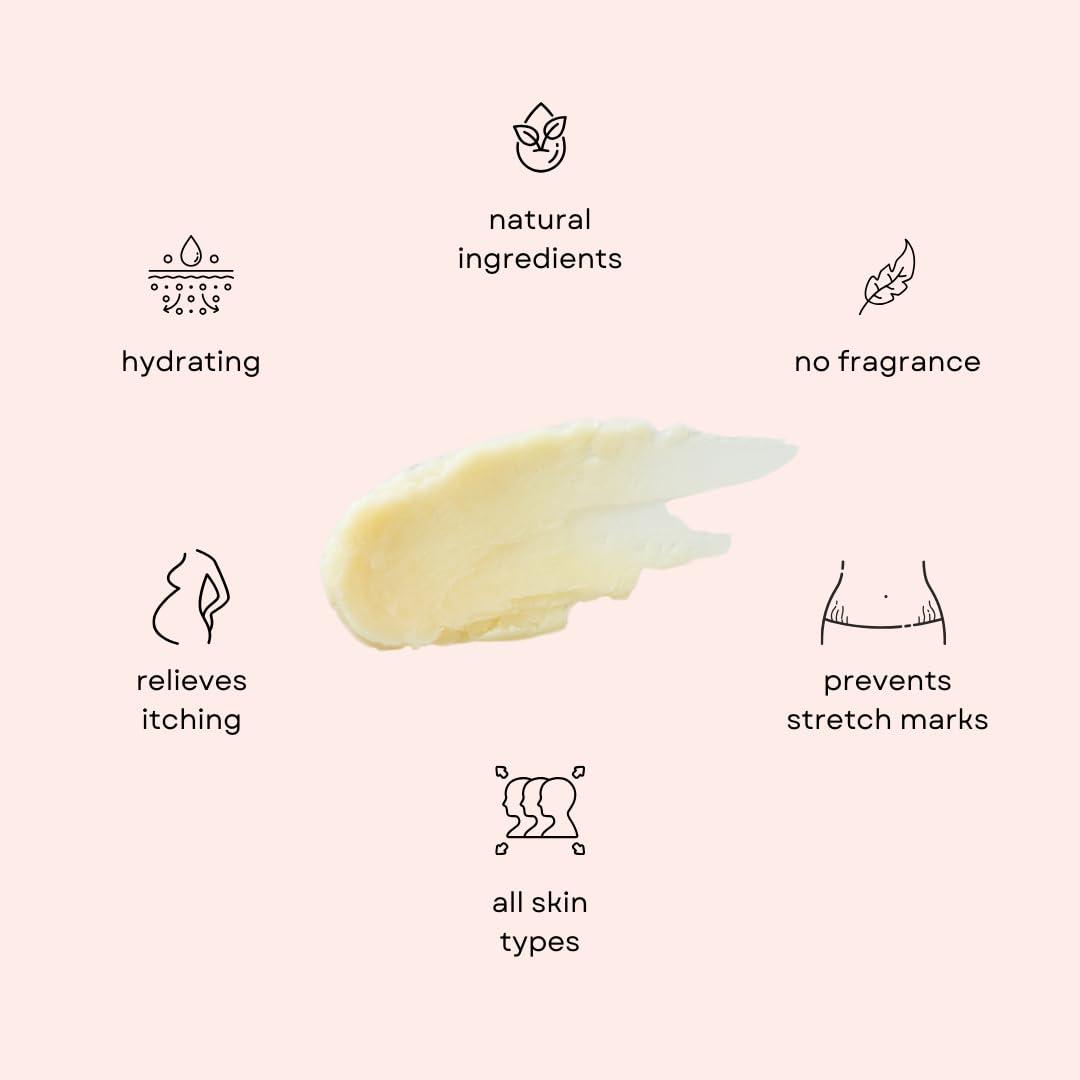 Irene Organics Irene Organics Organic Belly Butter for Pregnancy Stretch Mark Prevention and Treatment Award Winning Anti Stretch Mark Tummy Balm For Pregnancy and Postpartum 8oz - Hydrating Bump Cream