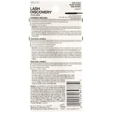 Maybelline New York Maybelline New York Lash Discovery Washable Mascara, Very Black, 0.16 Fluid Ounce