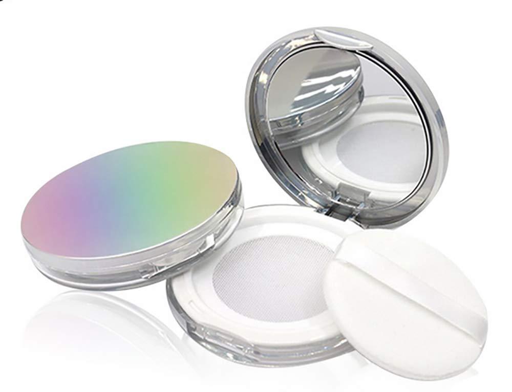 BesYouSel BesYouSel 5g Empty Compact Powder Empty Refillable Loose Powder Box Case Plastic Portable Mini Makeup Loose Powder Puff Box with Container Holder Powder Puff and Sifter,Pack of 5