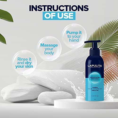 LAPULITA LAPULITA Body Acne Removing Shower Gel, Acne Pimple Treatment, All-Natural Acne treatment gel, Mild Exfoliating Body Wash, 150 mL - 5.07 Oz