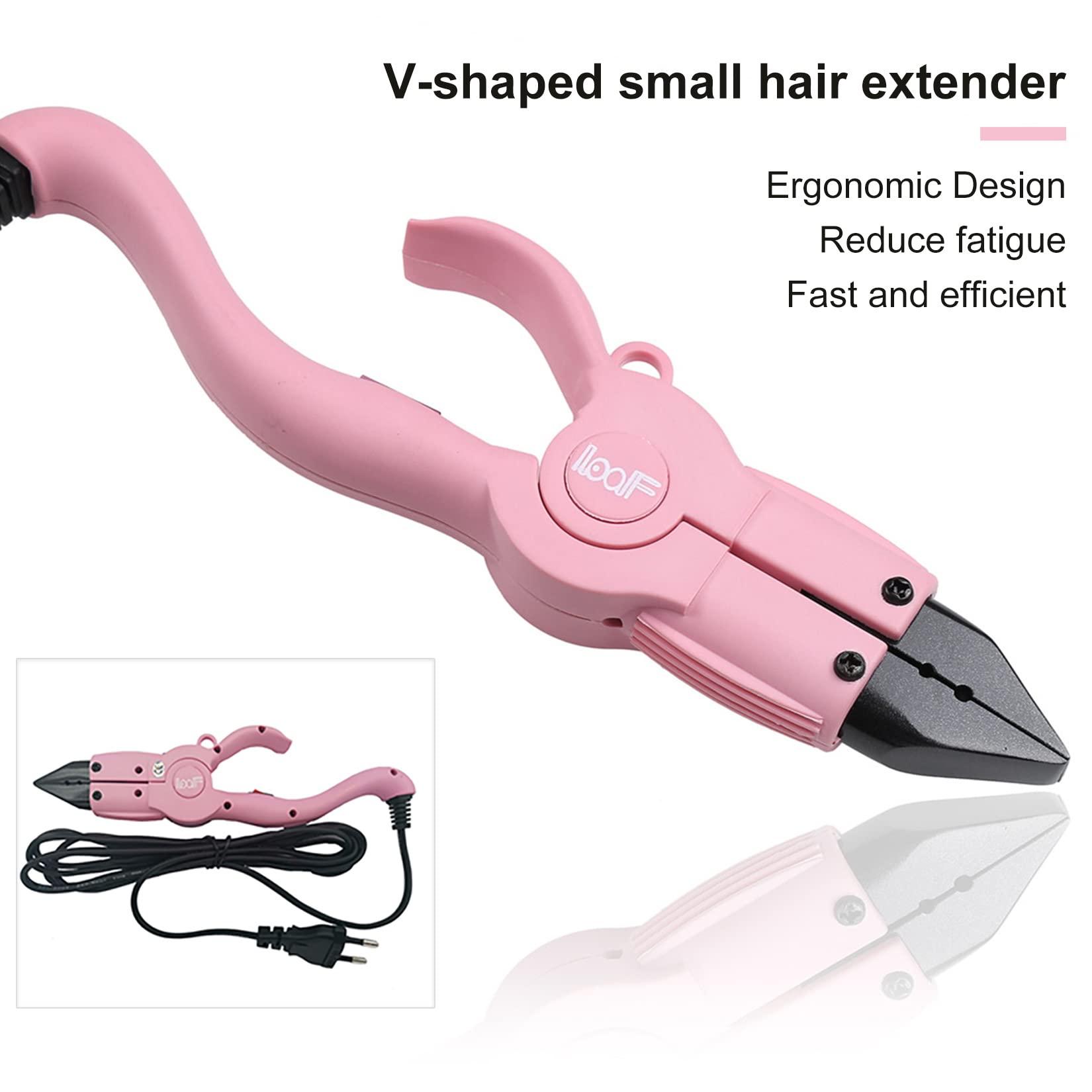 Fiunkes Heat Hair Extensions Heat Iron, Professional Heat Fusion Hair Extensions Tool, Glue Melting Heat Hair Connector Wand Keratin Bonding Tools Temperature Constant for C/U/I/Flat Tip