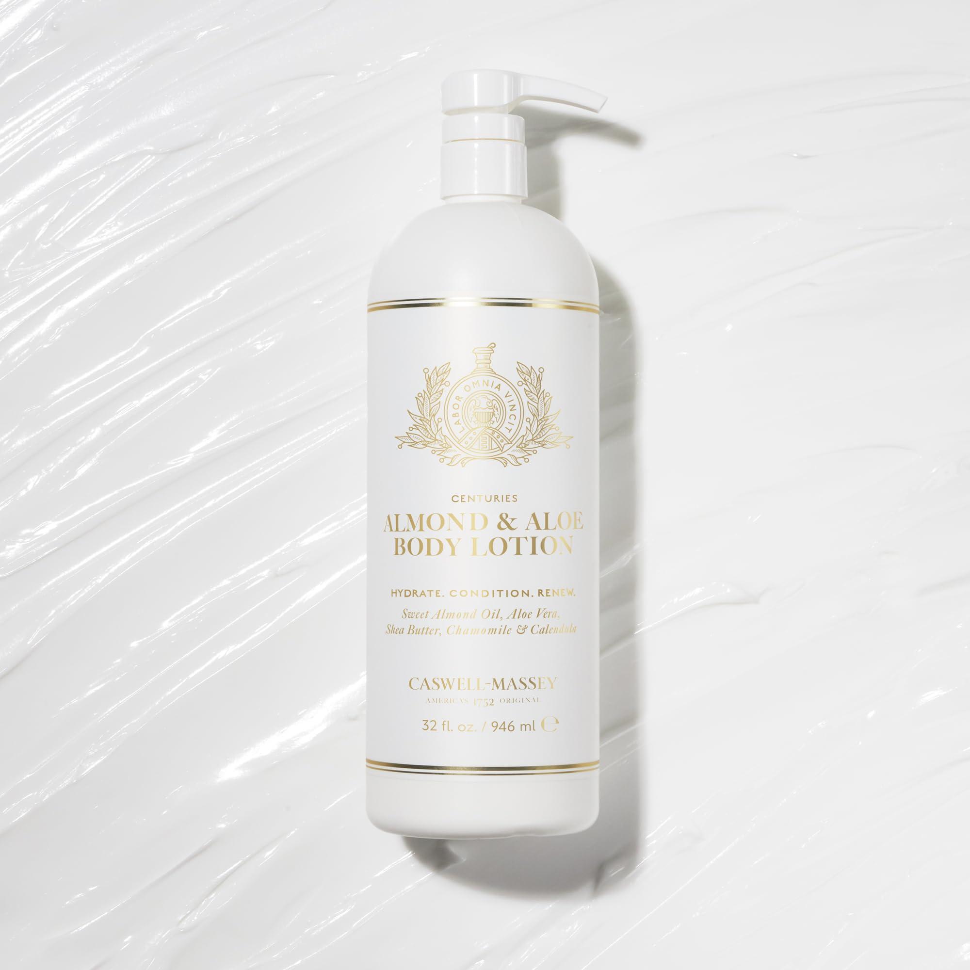 Caswell-Massey Caswell-Massey Almond & Aloe Lotion, Warmly Sweet Almond Scented Moisturizer, Botanical Body Lotion for Women with Aloe Vera, Calendula & Chamomile, 32 Fl Oz