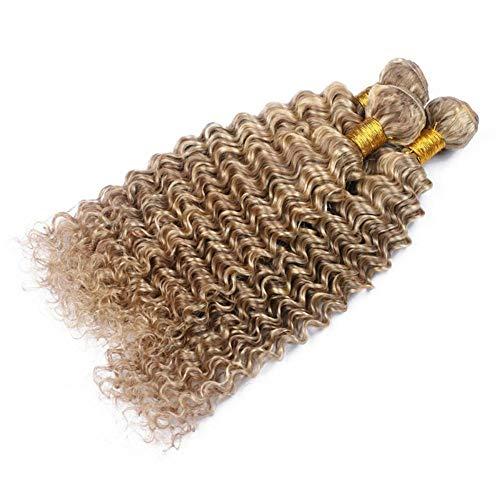 Tony beauty hair Tony Beauty Piano Mix Color Virgin Brazilian Deep Wave Human Hair Weave 3/4 Bundles Lot #8/613 Light Brown Mixed with Blonde Piano Color Human Hair Weft Extensions 10-30" (26 28 30 30)